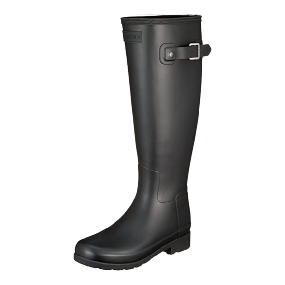 HUNTER Creeper Matte Black label tall boots classic timeless capsule chic - Picture 2 of 9